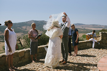 wedding ceremony in spanish countryside