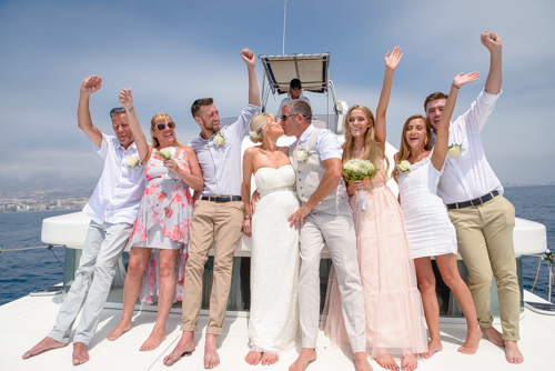 wedding package on a boat in the med